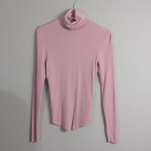 Zara ribbed stretch turtle neck basics dusty rose M